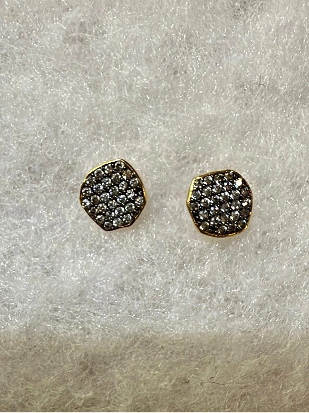 Crystal Stud Earrings in Gold Like New